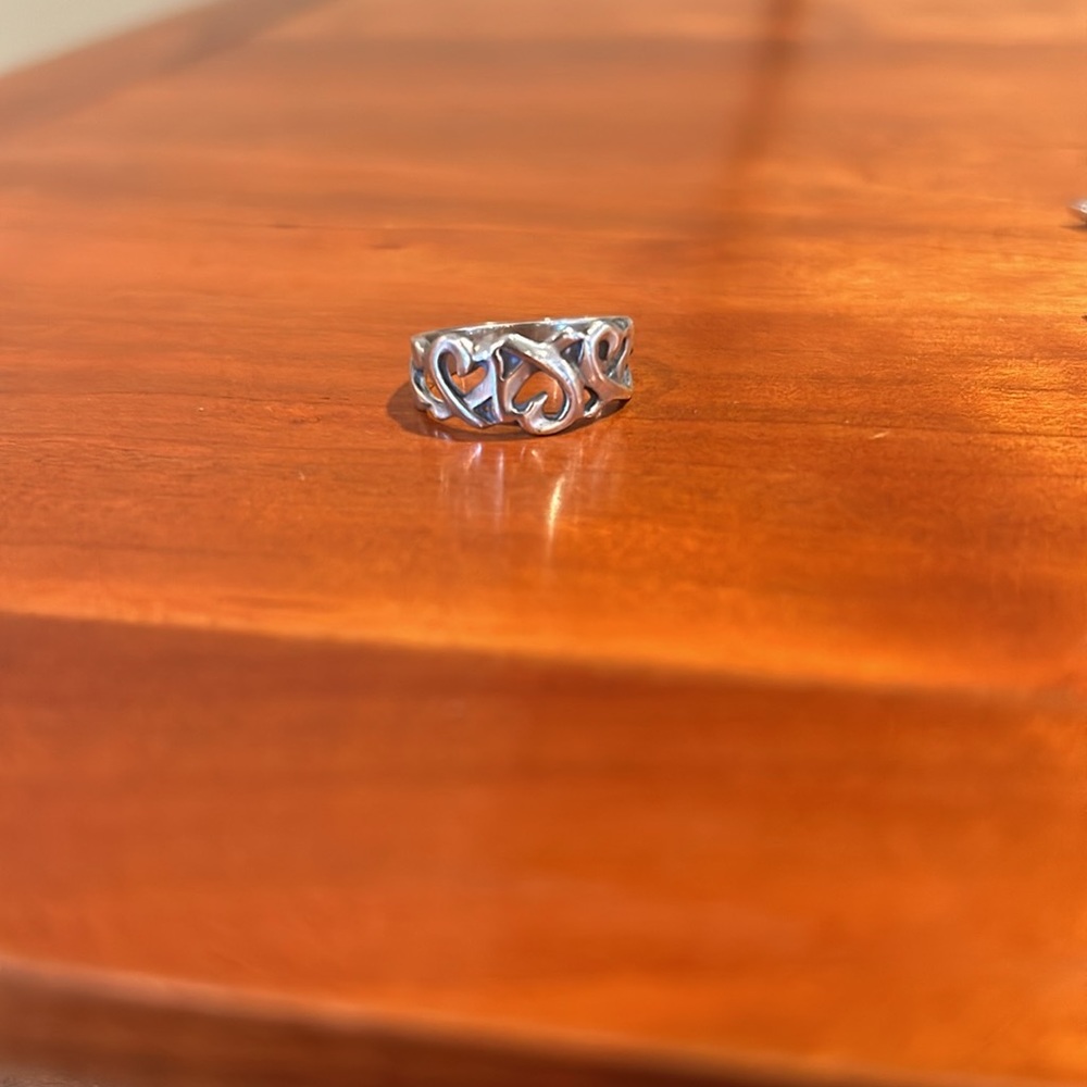 Tiffany & Co Ring Triple "LOVING HEART" Band by Paloma Picasso in Silver Vintage